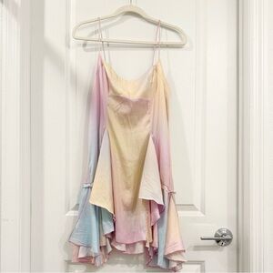 Free People Pastel Tie-Dye Spaghetti Strap Dress